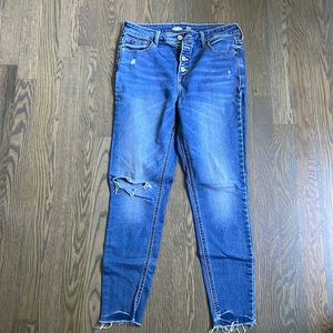 Old Navy women's size 10 Rockstar super skinny high rise jeans w/ button fly